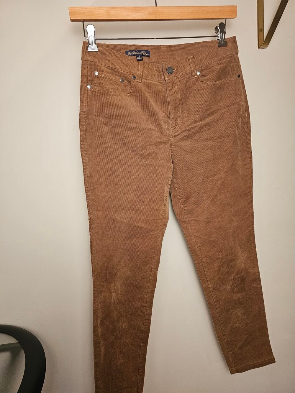 Brooks Brothers High Rise Corduroy Pants in Warm Brown